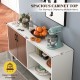 Modern buffet sideboard in walnut with spacious tabletop, open compartments, and sturdy design for versatile storage.