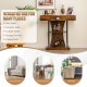 Rustic brown console table with drawer and 2-tier shelves, ideal for entryway or living room decor and storage.