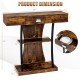 Console table in rustic brown with a drawer and 2-tier shelves, ideal for entryway or living room decor.