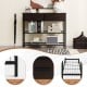 Dark brown 39.5-inch entryway table with 2 drawers and 2 metal shelves, ideal for living room or hallway storage.
