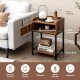Lift top end table with charging station, featuring a large tabletop, hidden storage, and open shelves for versatile.