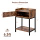 Lift top end table with charging station, featuring 2 AC outlets, USB ports, and open shelves for versatile storage.