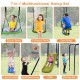 U-shaped swing from the 7-in-1 outdoor swing set, featuring a stable A-shaped frame for backyard fun.