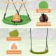 25-inch green saucer swing made of wear-resistant oxford cloth, adjustable height, supports up to 110 lbs for outdoor.