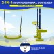 2-in-1 multifunctional swing set featuring two U-shaped swings and a glider, designed for backyard fun and stability.