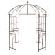 Birdcage shape garden arbor in vintage bronze, 8.4 x 7 feet, ideal for climbing plants and outdoor decorations.