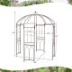 Birdcage shape garden arbor in vintage bronze, 8.4 x 7 feet, ideal for climbing plants and outdoor decor.