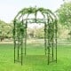 Birdcage shape garden arbor in vintage bronze, suitable for climbing plants and outdoor decoration, 8.4 x 7 feet wide.
