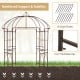 Birdcage shape garden arbor in vintage bronze, featuring a sturdy metal frame and 16 ground stakes for stability.