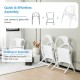 Folding dining chairs set of 2 in white with armrests and high backrest, perfect for indoor and outdoor use.