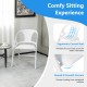 Folding dining chair set of 2 in white with armrests and high backrest, perfect for indoor and outdoor use.