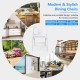 Folding dining chair set of 2 in white, made of durable PP material, perfect for indoor and outdoor use.