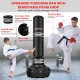 67-inch punching bag with fillable suction cup base, featuring a foam loop for safe kicking practice for all ages.