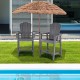 Gray HDPE tall Adirondack chairs with middle tray, perfect for poolside relaxation and outdoor gatherings.