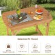 Outdoor fir wood dining table with slatted top, 1.5" umbrella hole, supports 400 lbs, ideal for patio or garden use.