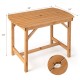 Outdoor fir wood dining table with slatted top, 1.5" umbrella hole, suitable for patio or garden use.