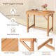 Outdoor fir wood dining table with slatted design, 1.5" umbrella hole, suitable for 4-6 people in patio or garden.