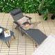 Adjustable outdoor aluminum chaise lounge chair with quick-drying fabric, perfect for sunbathing and relaxation.