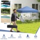 Outdoor pop-up canopy tent in blue, 6.6 x 6.6 feet, with UPF 50+ protection, ideal for parties and gatherings.