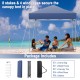 Outdoor pop-up canopy tent in blue, 6.6 x 6.6 feet, with UPF 50+ protection, ideal for parties and picnics.
