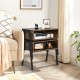 Stackable nightstand shelf with metal frame, spacious storage, and retro style, perfect for bedside or accent table use.