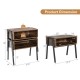 Stackable nightstand shelf with metal frame, featuring spacious open storage and retro design for versatile use.