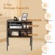 Stackable nightstand shelf with metal frame, featuring spacious storage and retro design for bedside or accent use.