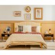Stackable nightstand shelf with metal frame, spacious storage, retro style, perfect for bedside or accent table use.