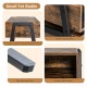 Stackable nightstand with metal frame, spacious storage, retro style, and non-slip feet pads for floor protection.