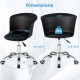 Dimensions of a black ergonomic office chair with a soft PU leather seat, adjustable height, and sturdy base for 330.