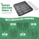 Heavy-duty metal pet playpen with 8 adjustable panels, designed for outdoor use and easy assembly, featuring a door.