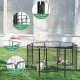 Detail of the 8-panel pet playpen's high-quality hinge and safety lock bolt, ensuring secure and flexible pet.