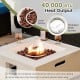 28-inch square propane gas fire pit with stainless steel burner and lava rocks, providing 40,000 BTU heat output for.