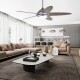 52-inch silver gray ceiling fan with lights, featuring dual finish blades and remote control for versatile indoor use.