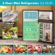 Compact 3.2 Cu. Ft. mini refrigerator with separate freezer and adjustable shelves, ideal for kitchens and dorms.