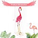 Standing flamingo garden statue with U-shaped stakes, made of rustproof metal, perfect for backyard decoration.