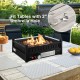 Tabletop propane fire pit in black, 16.5 inches, designed for tables with a 2" umbrella hole, offering 40,000 BTU heat.