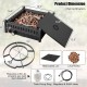 16.5-inch tabletop propane fire pit with removable lid, stainless steel burner, and CSA certification for patio use.