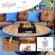 Tabletop propane fire pit in black, 16.5 inches, with stainless steel burner, ideal for patio tables with 2" umbrella.