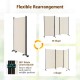 3 panel folding room divider with lockable wheels, featuring durable polyester fabric for privacy and flexible.