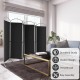 Freestanding 6-panel folding privacy screen in black, featuring durable polyester fabric and a modern design for.