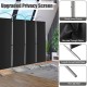 Freestanding 6-panel folding privacy screen in black with sturdy metal frame, ideal for offices and restaurants.