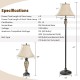3-piece table and floor lamp set featuring linen fabric shades, suitable for living room or bedroom lighting.