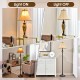 3-piece table and floor lamp set with linen fabric shades, showcasing light on and off for versatile home decor.