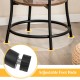 Close-up of adjustable foot pads on the sturdy metal frame of the 2-tier round end table for enhanced stability.