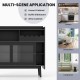 Kitchen buffet sideboard in black with wine rack, sliding doors, and adjustable shelves for versatile storage solutions.