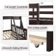 Detail of the twin over full convertible bunk bed showing full-length guardrails, 3-step ladder, and smooth rolling.