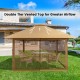 13 x 13 feet pop-up canopy tent with double tier vented top and mesh sidewalls for outdoor gatherings and airflow.