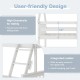 Close-up of the integrated ladder and high guardrails on the Twin Over Full House Bunk Bed for added safety.