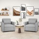 Gray 3-in-1 pull-out convertible sofa bed in a living room setting, showcasing its stylish design and versatility for.
